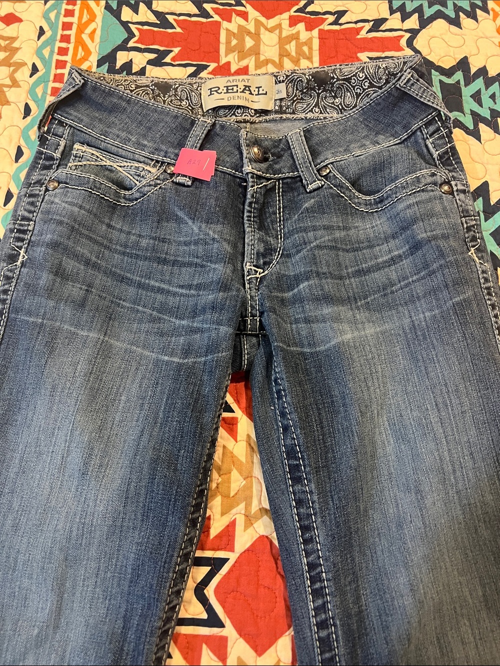 Ariat REAL DENIM Women's Straight Leg Jeans in Blue Wash